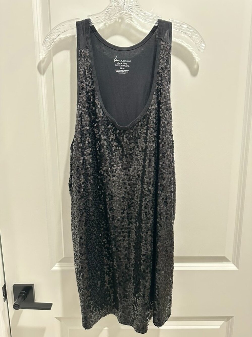 Lane Bryant black sequins racerback tank top size 26/28